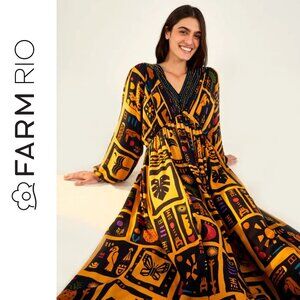 FARM Rio Tropical Icons Midi Dress